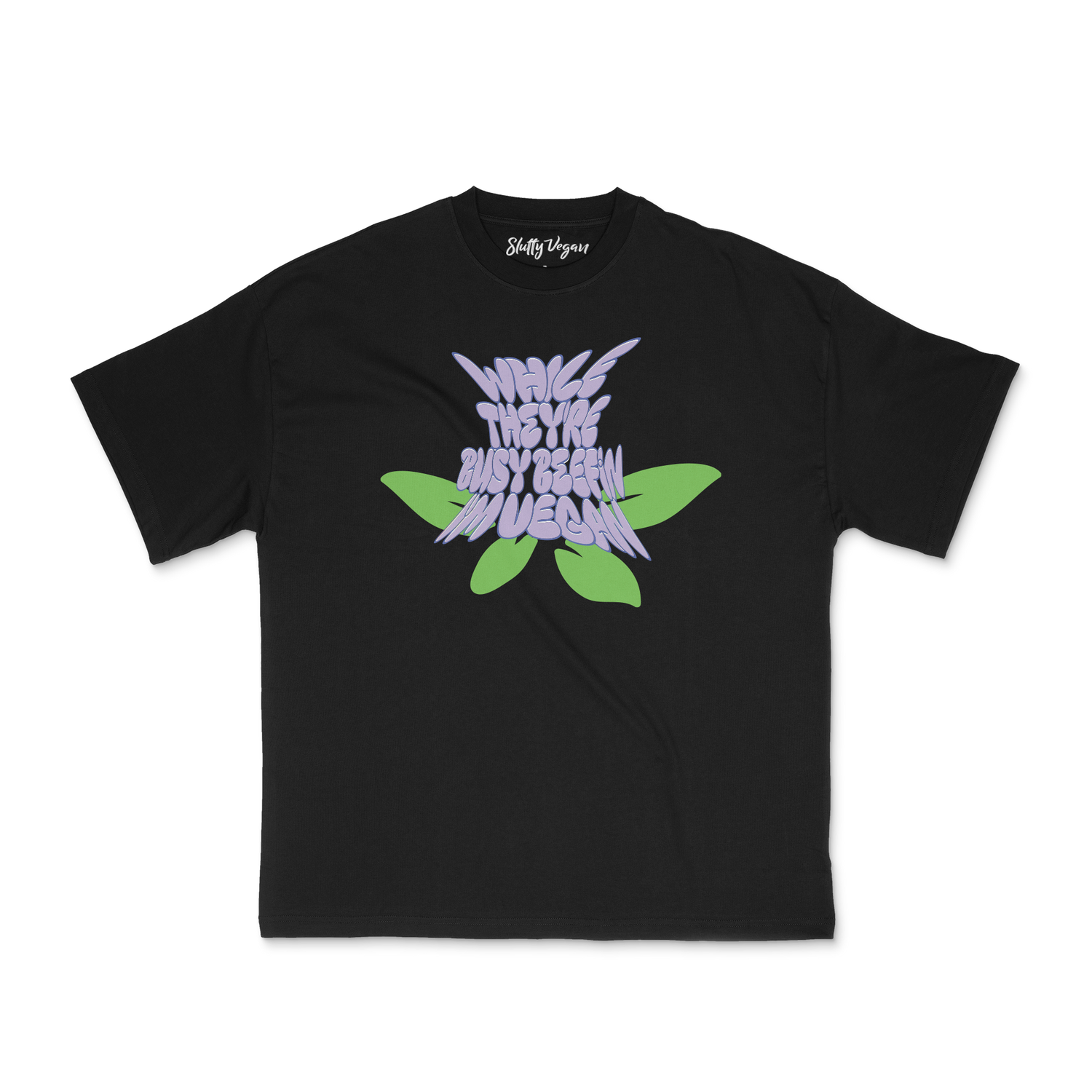 Slutty Vegan While They're Beefin'... I'm Vegan Tee – Black 3