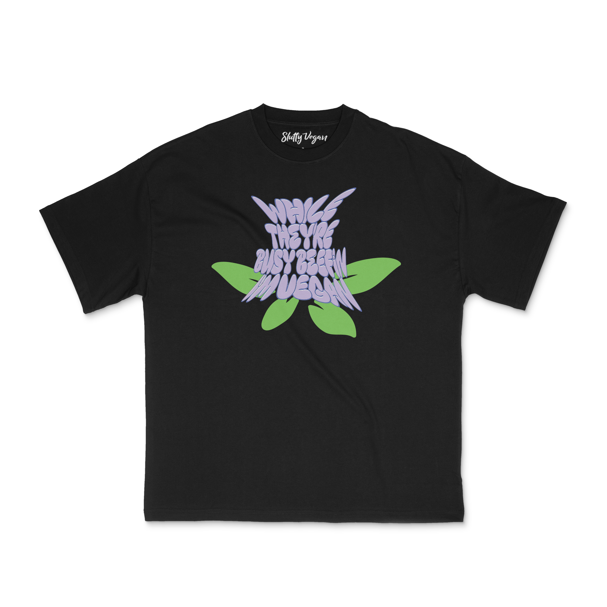 Slutty Vegan While They're Beefin'... I'm Vegan Tee – Black 3