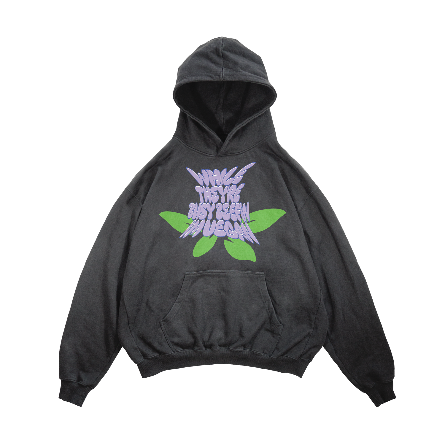 Slutty Vegan While They're Beefin'... I'm Vegan Hoodie 3 – Vintage Black