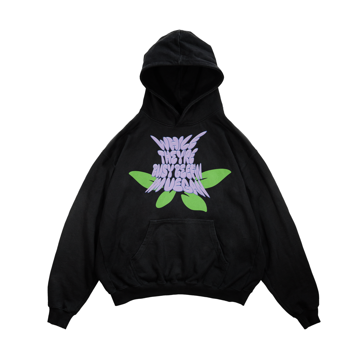 Slutty Vegan While They're Beefin'... I'm Vegan Hoodie 3 – Black