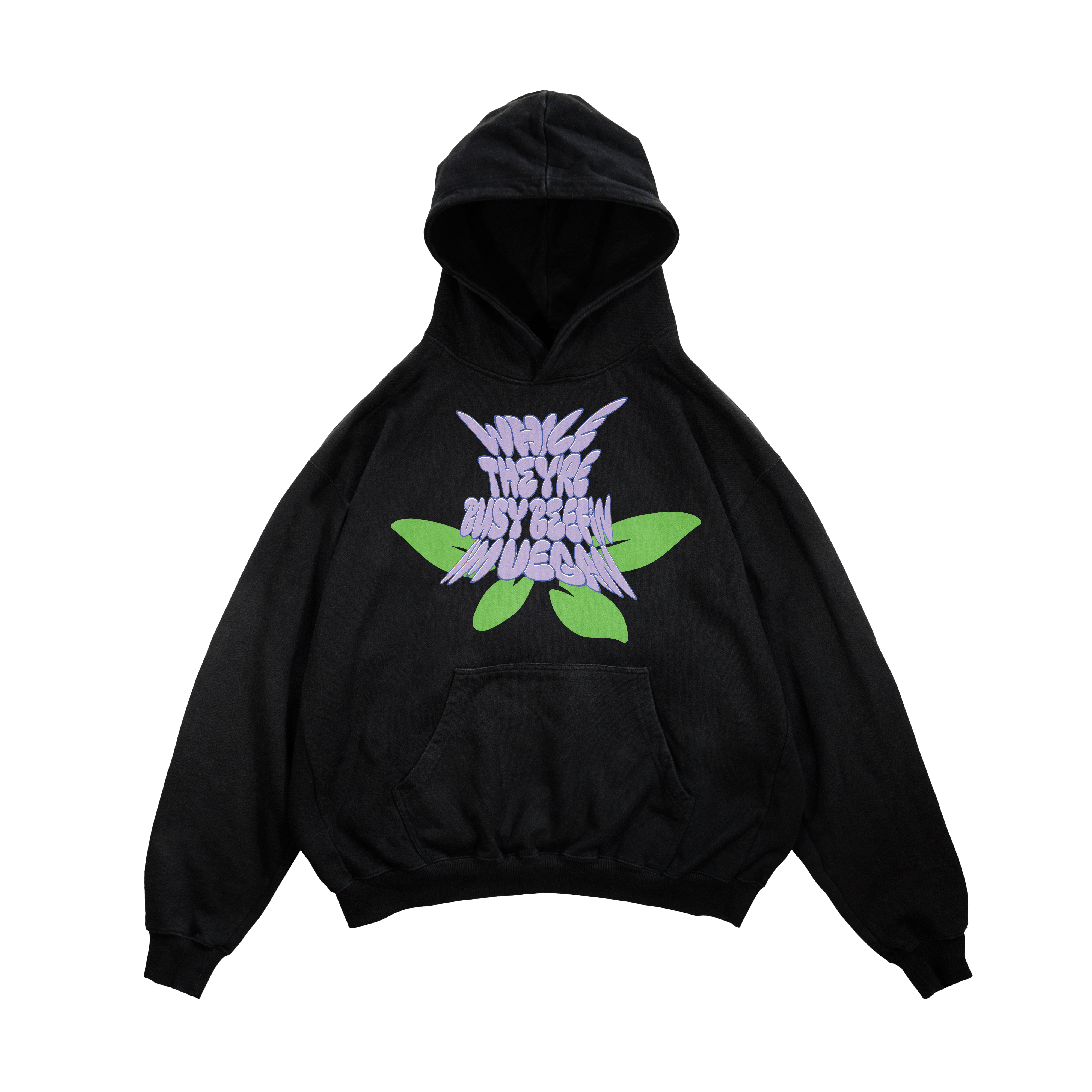 Slutty Vegan While They're Beefin'... I'm Vegan Hoodie 3 – Black
