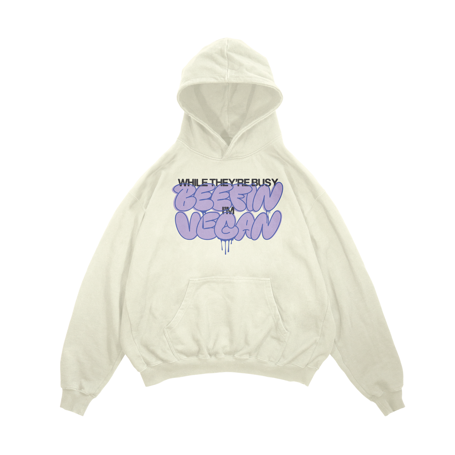 Slutty Vegan While They're Beefin'... I'm Vegan 2 Hoodie– Bone