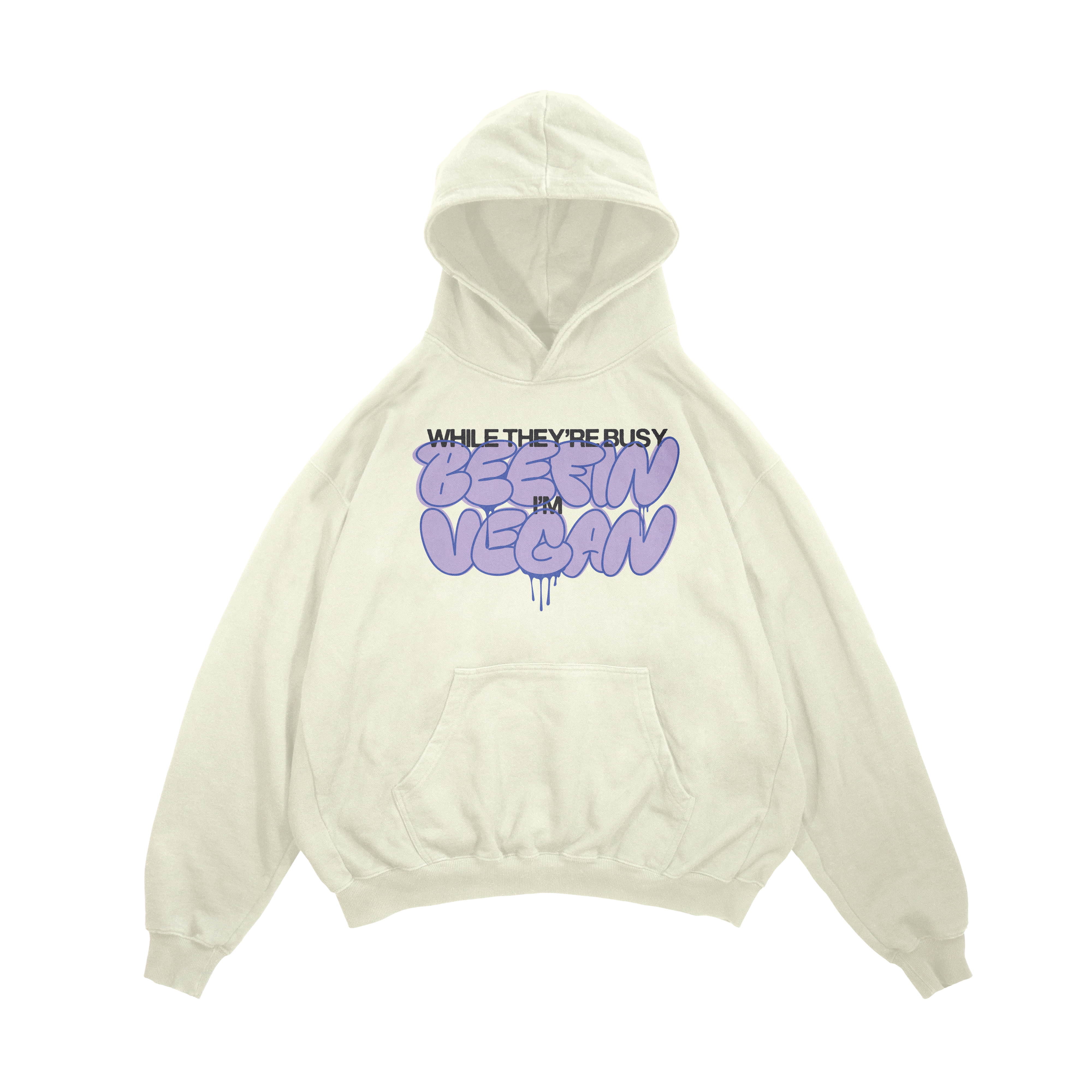 Slutty Vegan While They're Beefin'... I'm Vegan 2 Hoodie– Bone