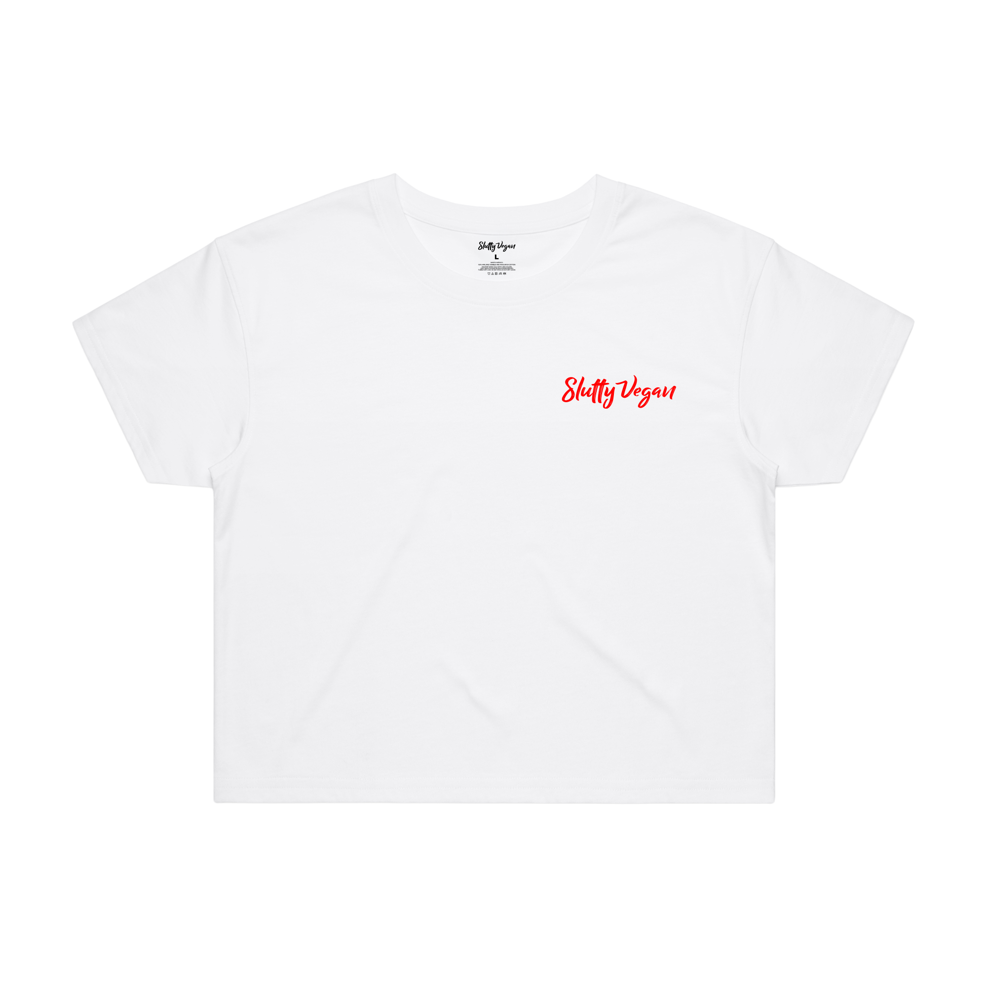 Slutty Vegan Logo Women's Cropped Tee – White