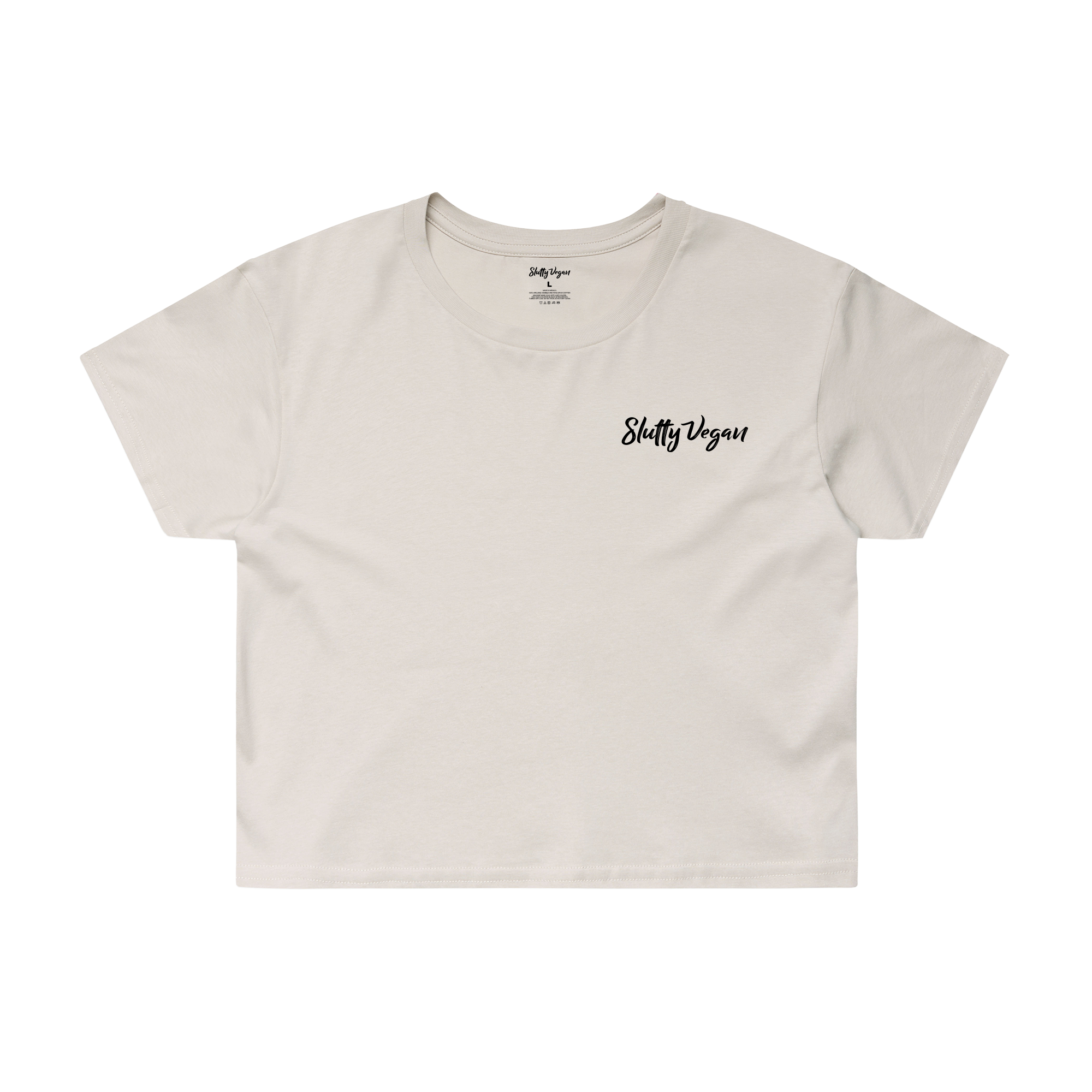 Slutty Vegan Logo Women's Cropped Tee – Bone