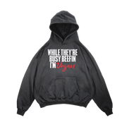 Slutty Vegan While They're Beefin'... I'm Vegan Hoodie – Vintage Black