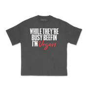 Slutty Vegan While They're Beefin'... I'm Vegan Tee – Vintage Black